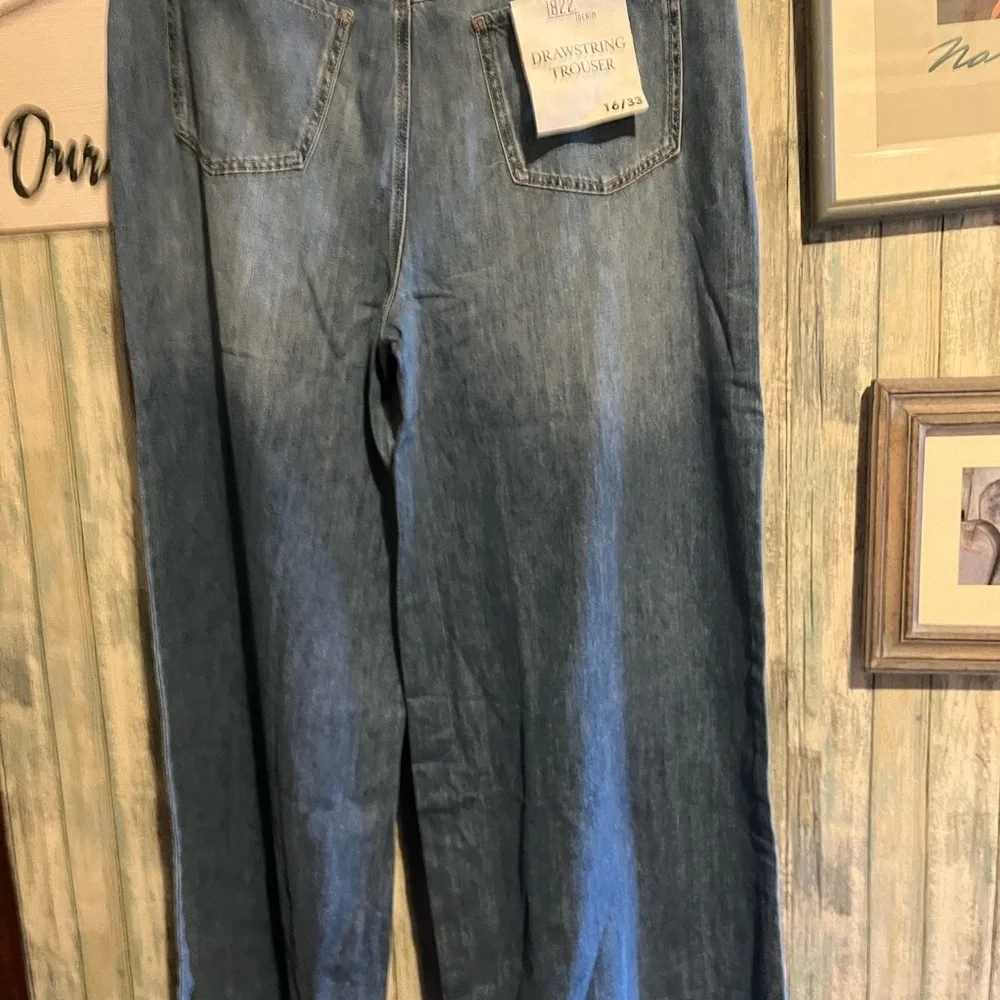 1822 Denim Blue Drawstring Trousers